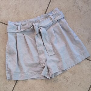 Ann Taylor Beige Paper Bag Linen Blend Shorts - Size 2